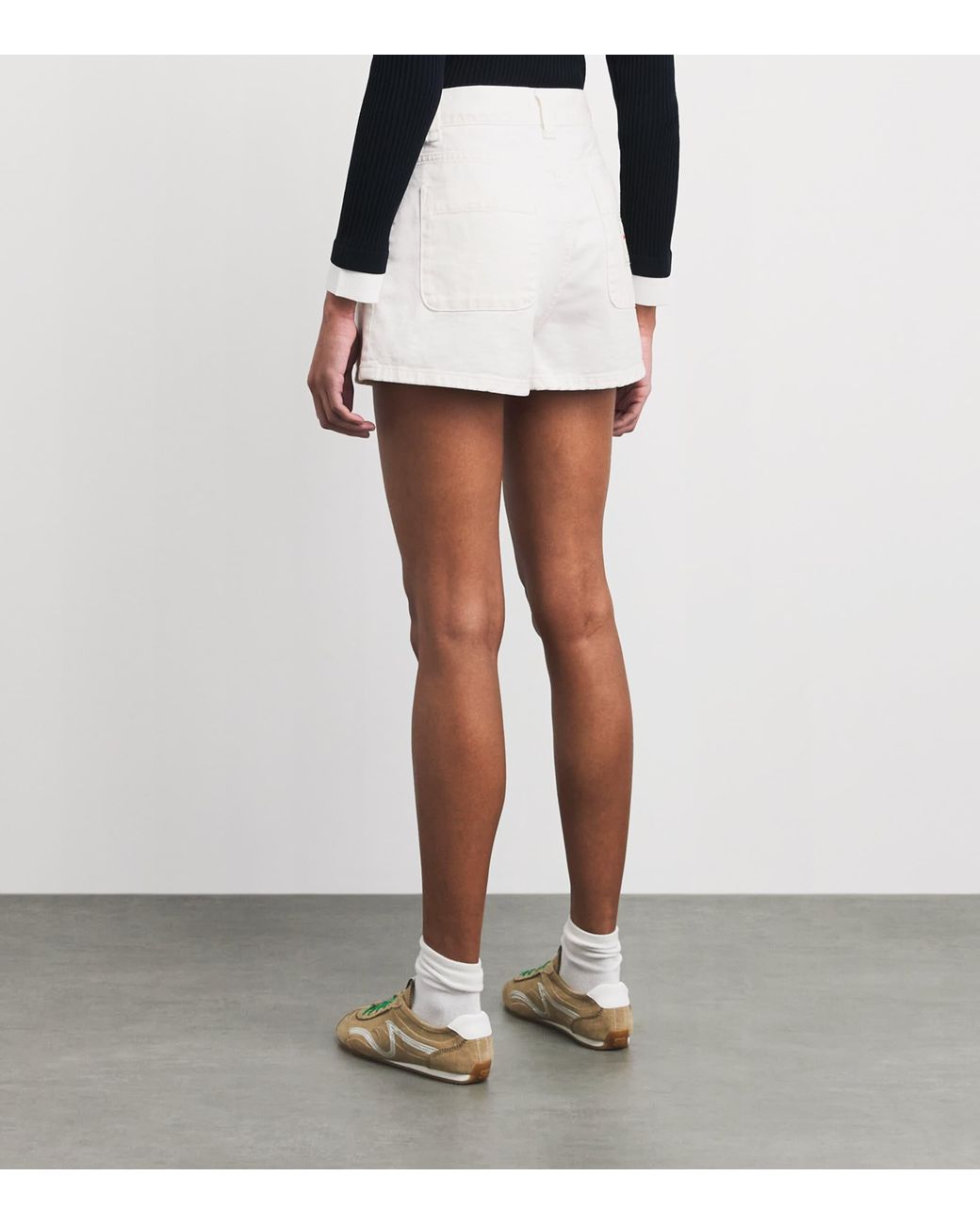 Sandro White Denim High-Waist Shorts