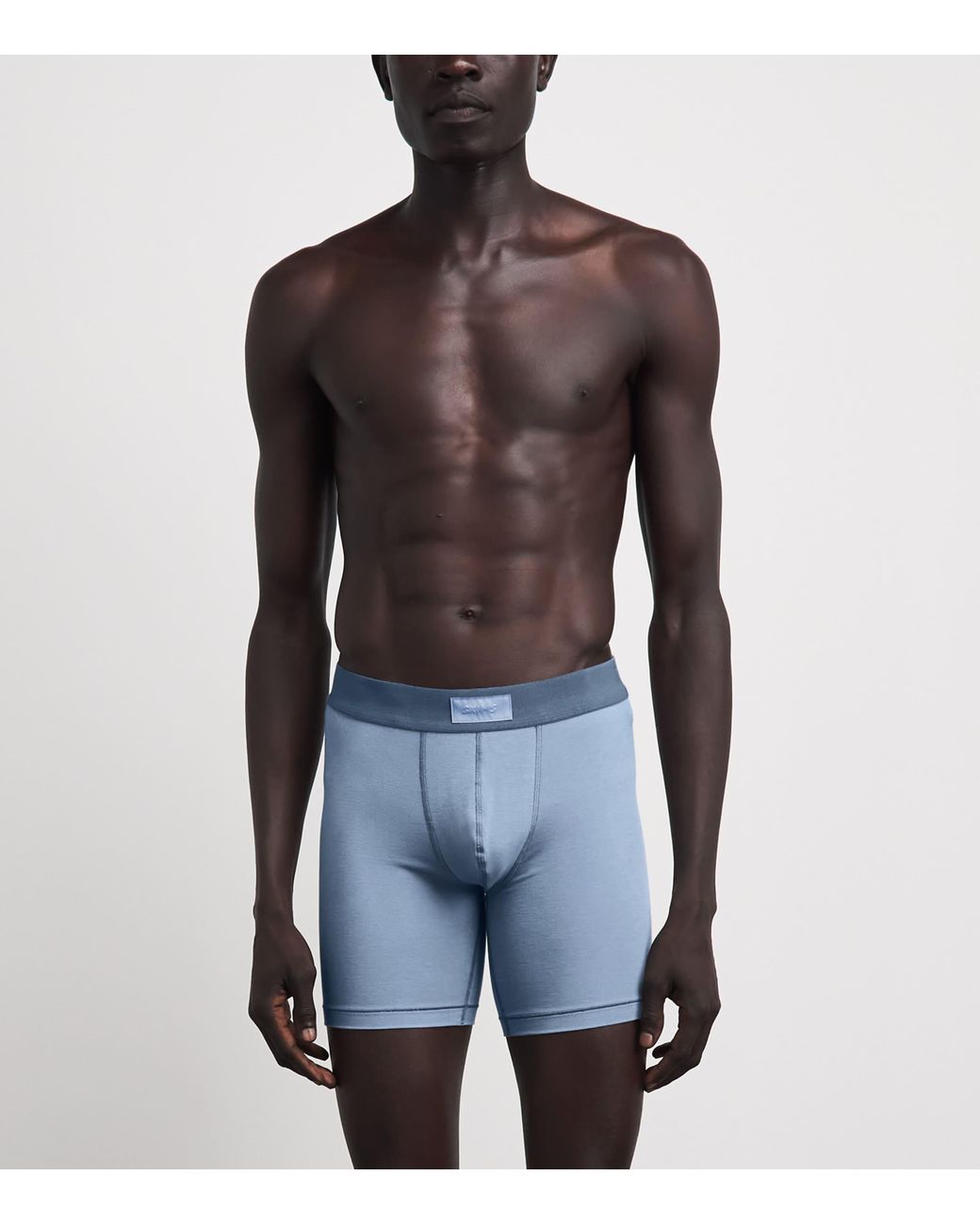 Skims Blue Stretch-Jersey Boxer Briefs for men