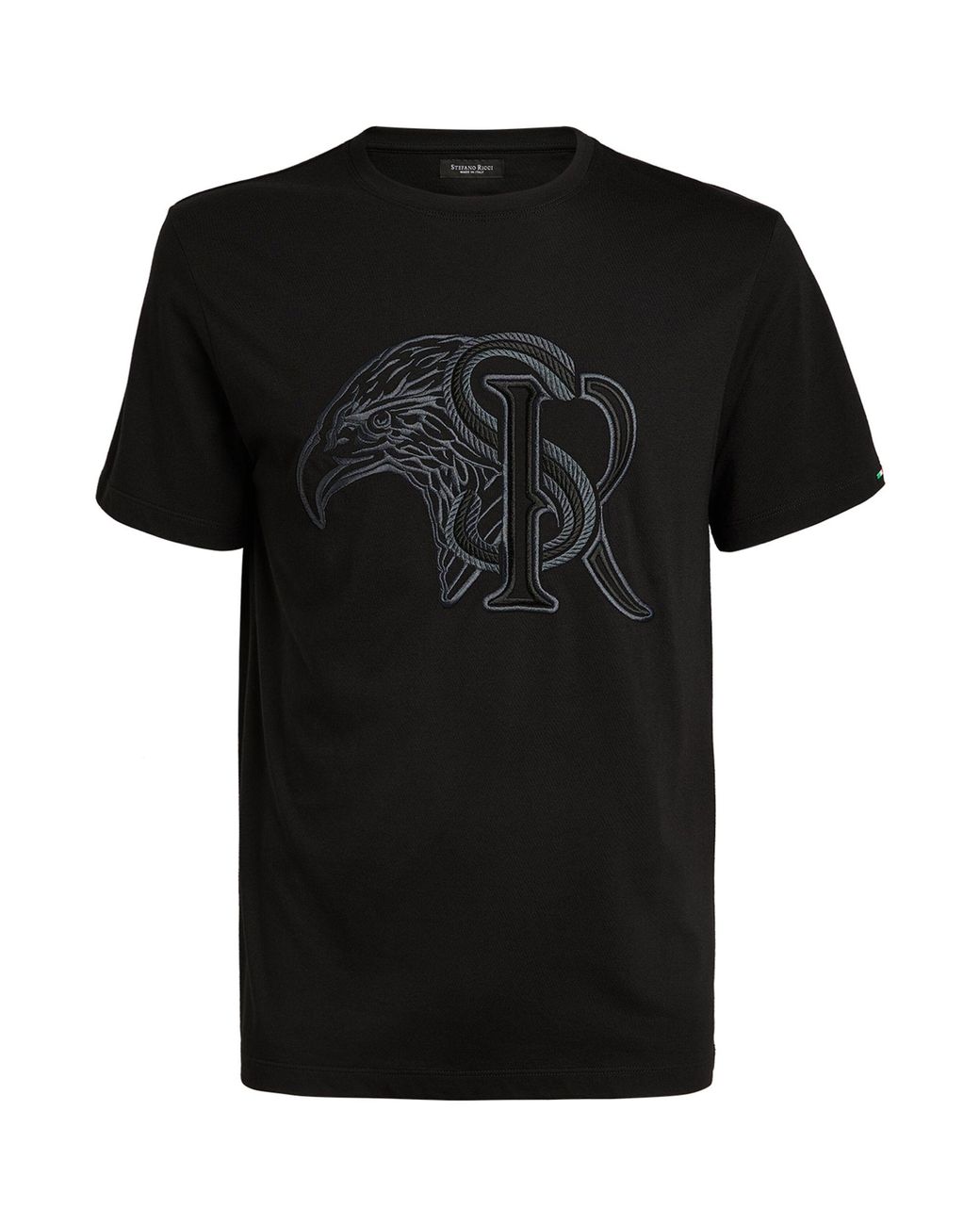 Stefano Ricci Embroidered Eagle Logo T-shirt in Black for Men | Lyst