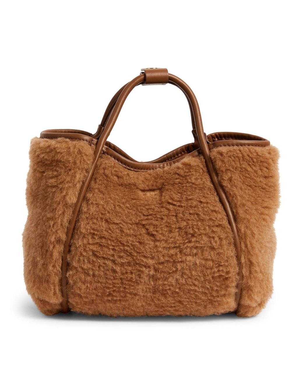 Max Mara Brown Teddy Marine Top-Handle Bag