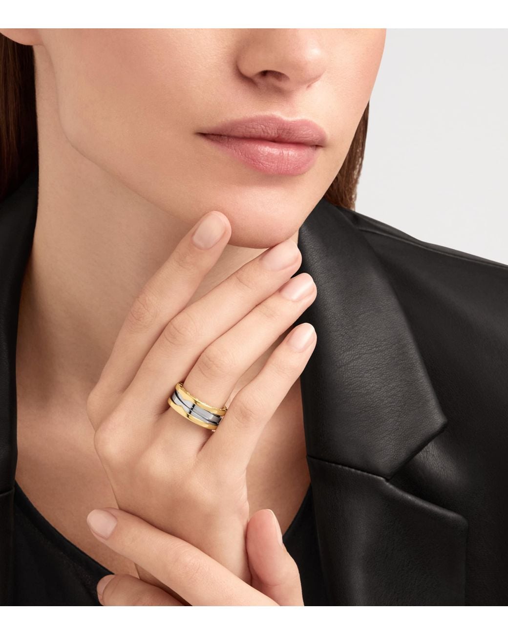 BVLGARI Metallic And Stainless Steel B.Zero1 Two-Band Ring