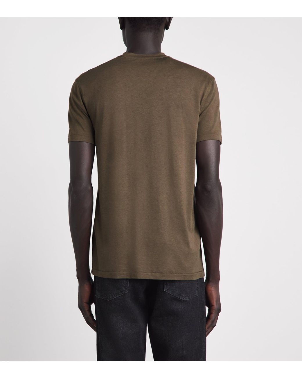 Tom Ford Brown Lyocell-Cotton T-Shirt for men