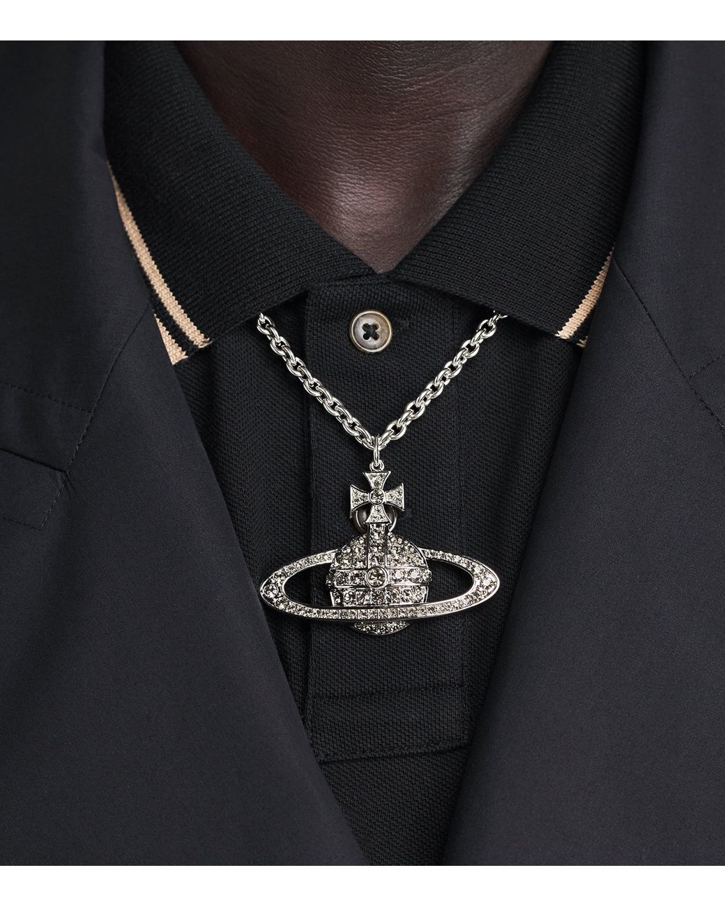 Vivienne Westwood Natural Mini Bas Relief Orb Pendant Necklace for men