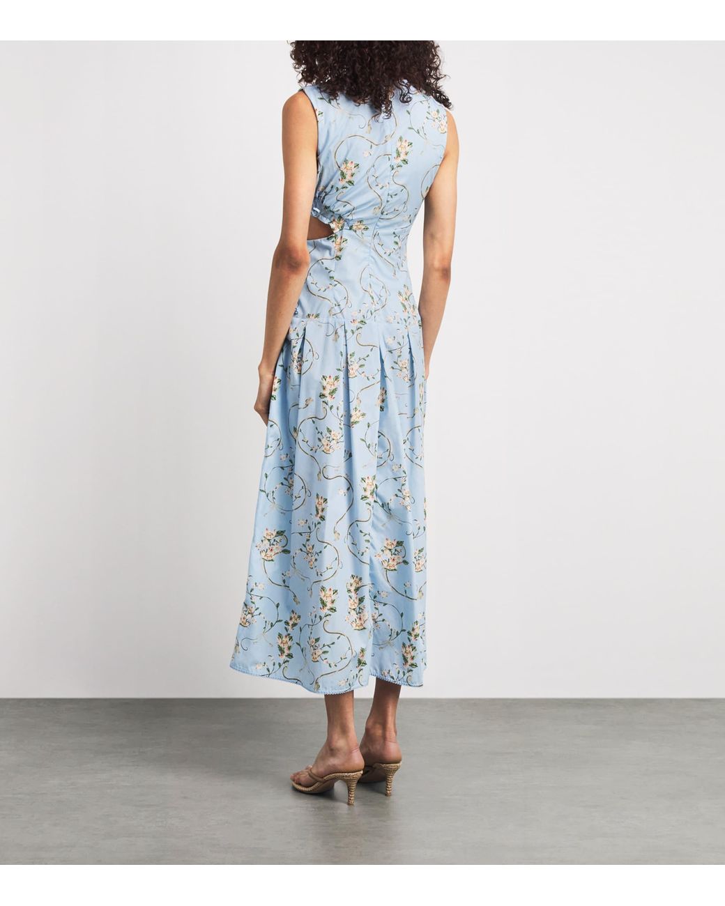 Agua Bendita Blue Cotton Otono Navegante Midi Dress