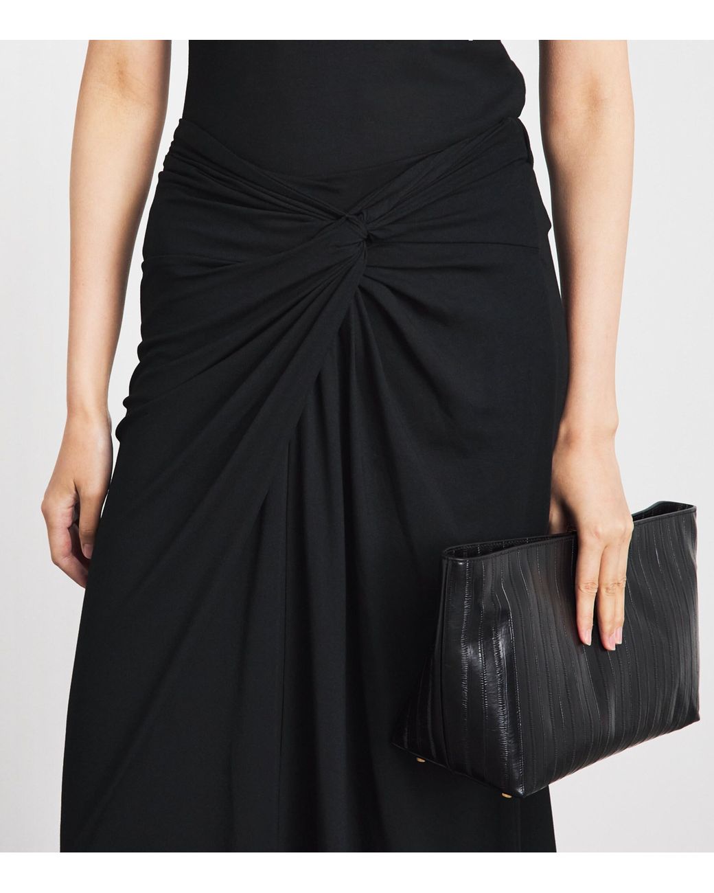 ME+EM Black Jersey Knot Maxi Skirt
