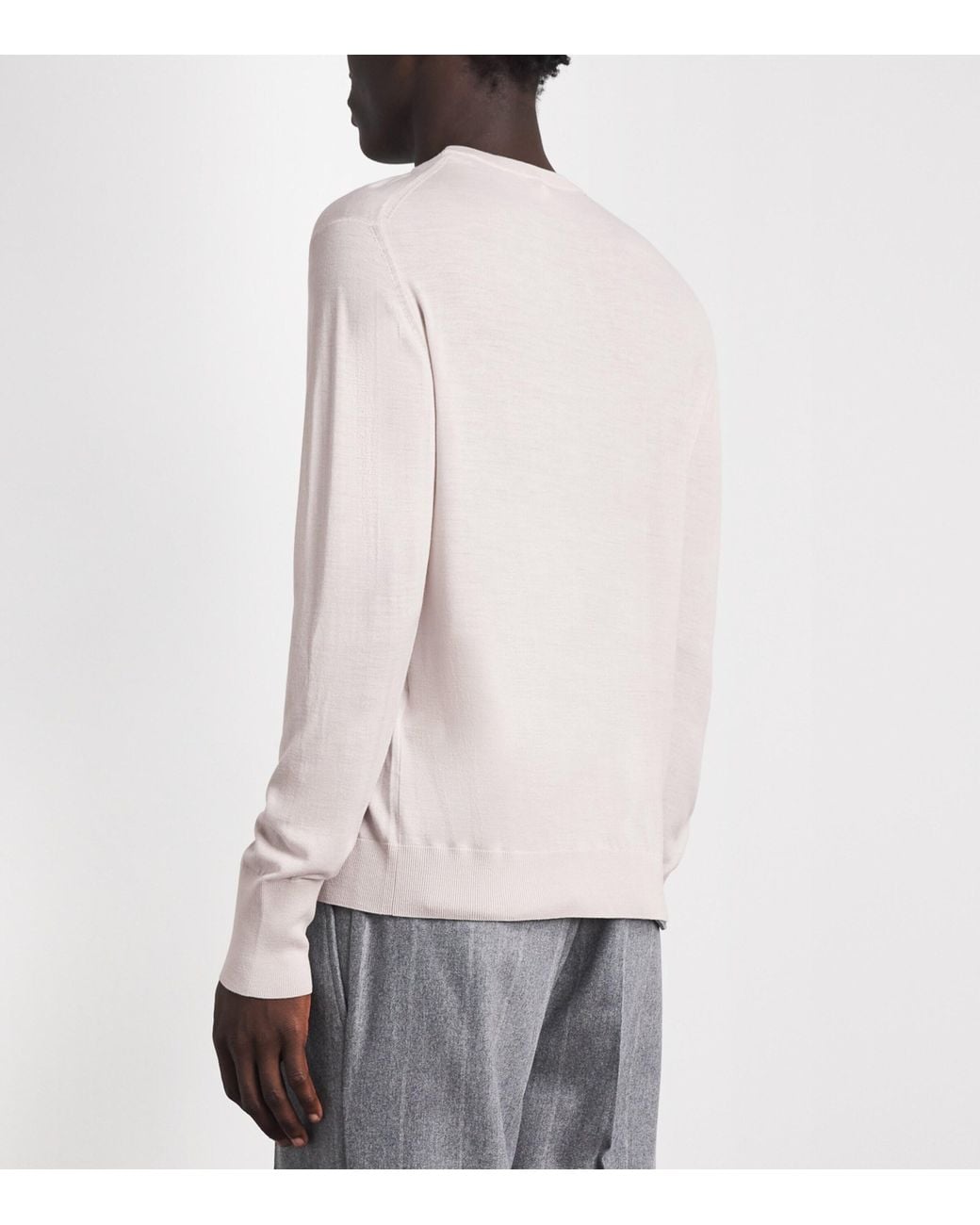 Eleventy Pink Wool Crew-Neck Sweater for men