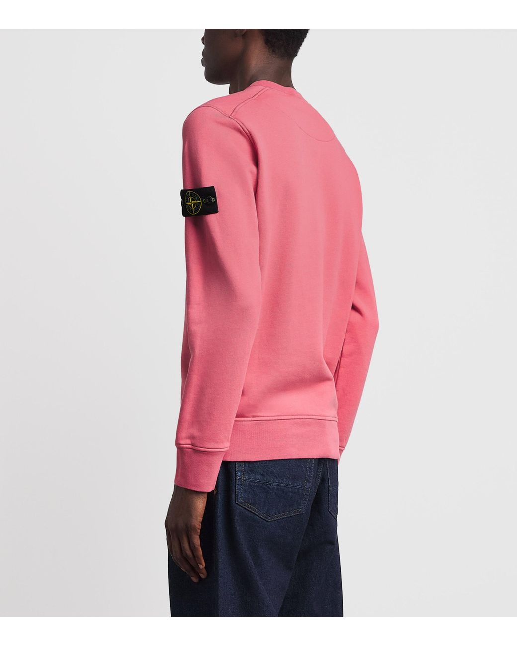 Stone Island Pink Cotton Compass Logo Sweatshirt for men