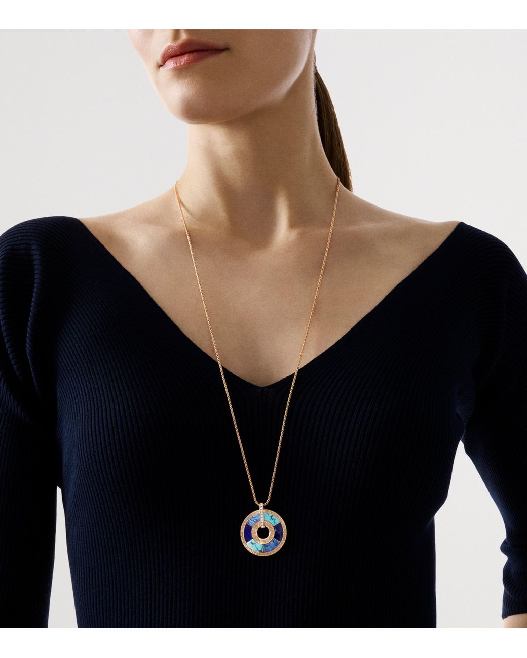 Piaget Blue Rose, Diamond, Sodalite And Dumortierite Possession Pendant Necklace