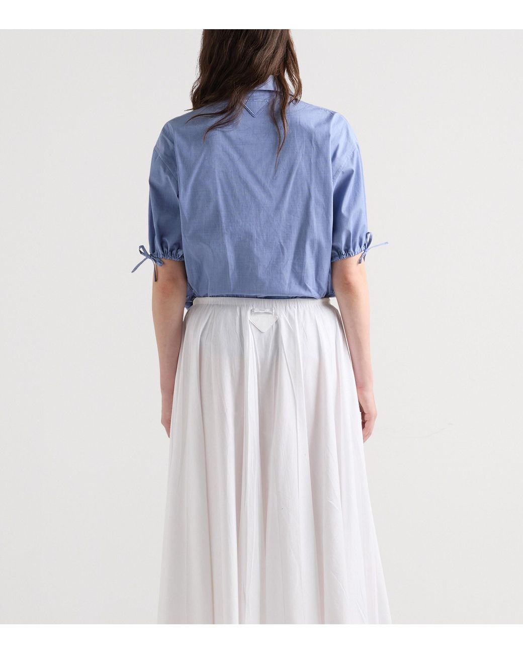 Prada Blue Cotton Fil-Á-Fil Shirt