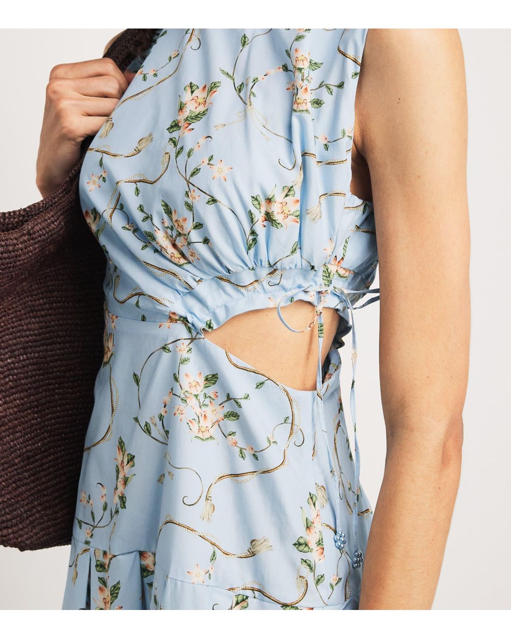Agua Bendita Blue Cotton Otono Navegante Midi Dress