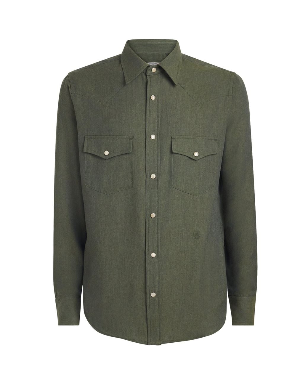 Jacob Cohen Green Cotton-Cashmere Batavia Western Shirt for men