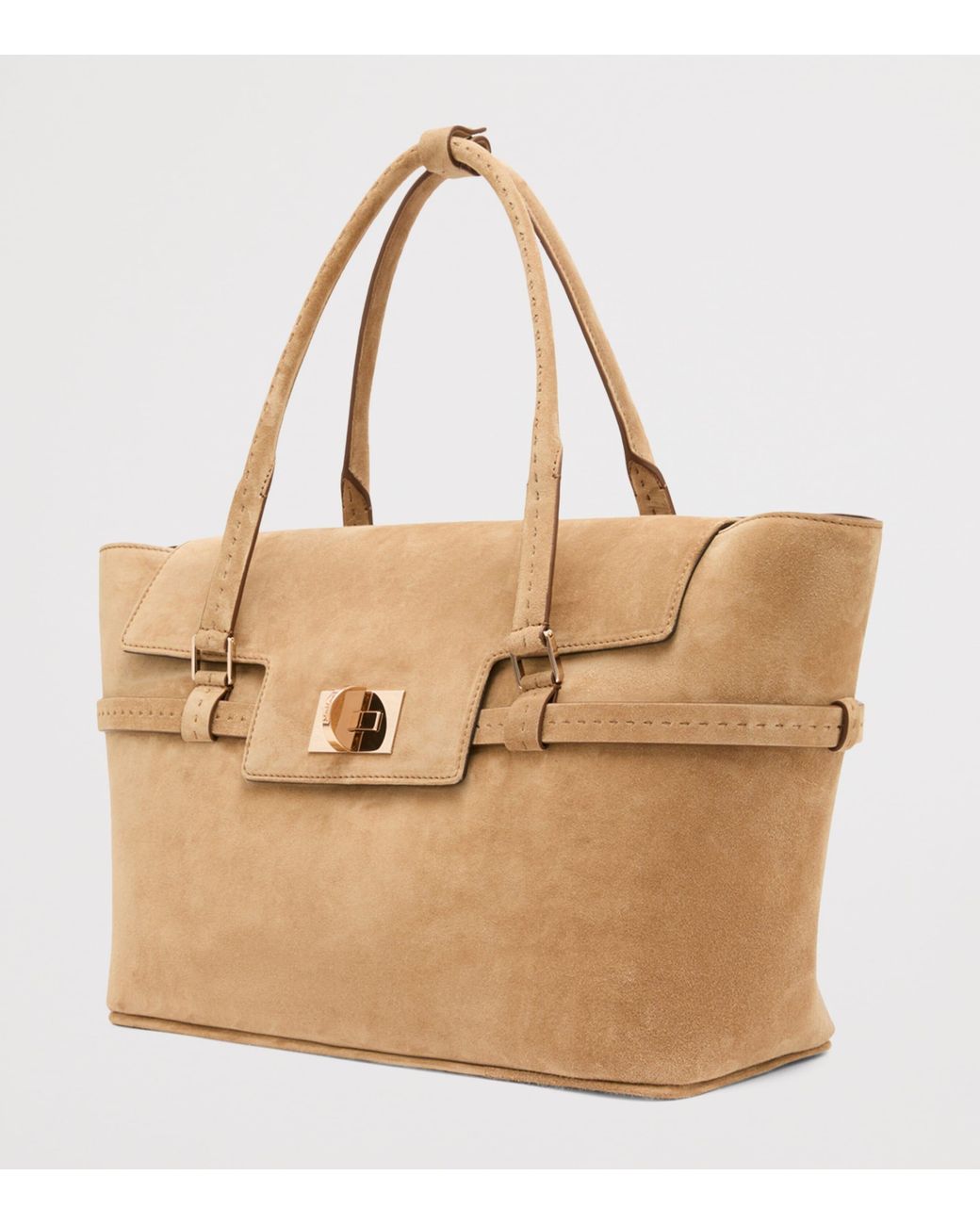 Max Mara Brown Suede Tote Bag