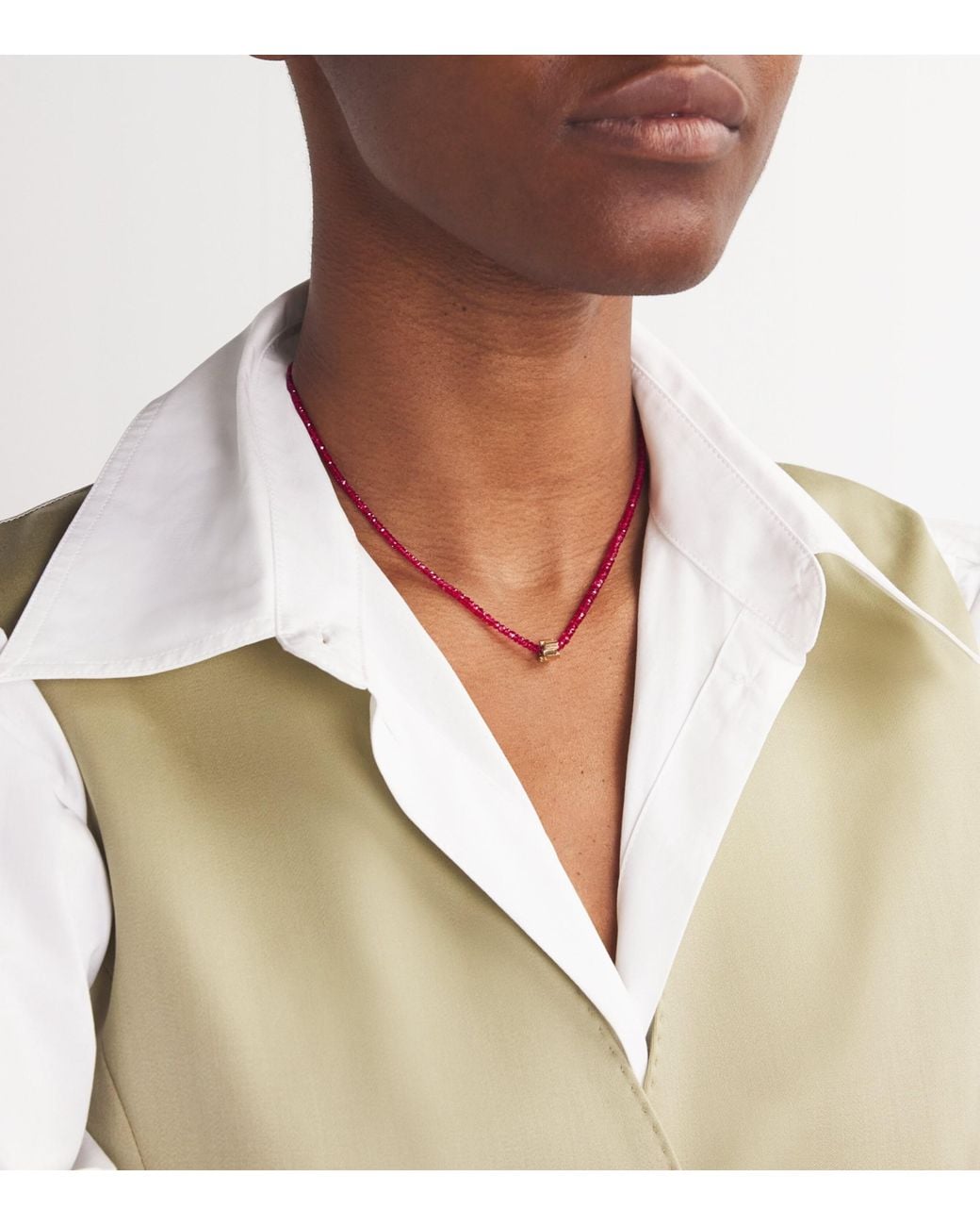 Suzanne Kalan Red And Spinel Infinite Beaded Necklace