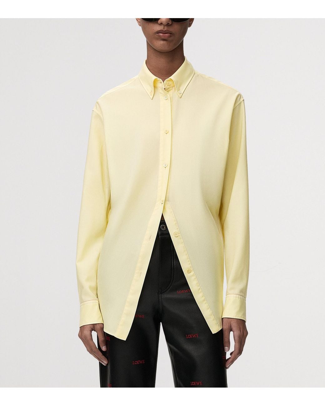 Loewe Yellow Silk-Wool Longline Shirt