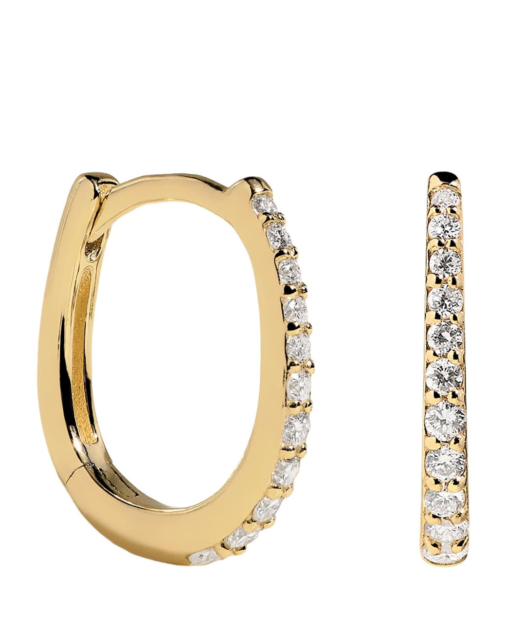 Astrid & Miyu Metallic And Diamond Pavé Huggies