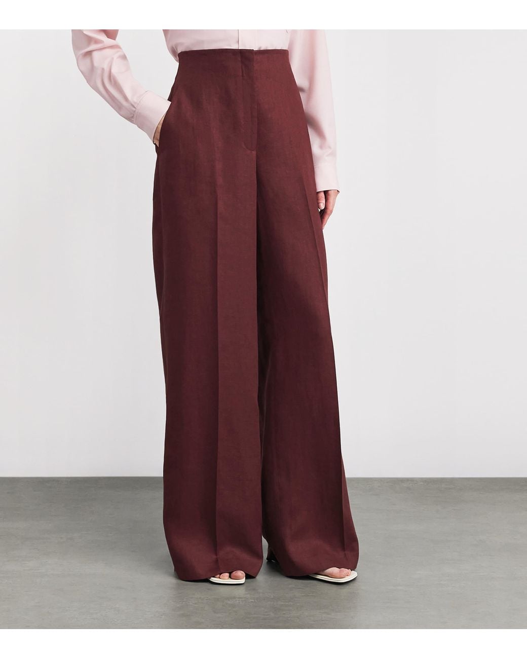 Lafayette 148 New York Purple Linen Thames Wide-Leg Trousers
