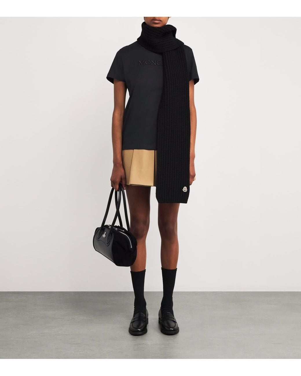 Moncler Black Cotton Logo T-Shirt