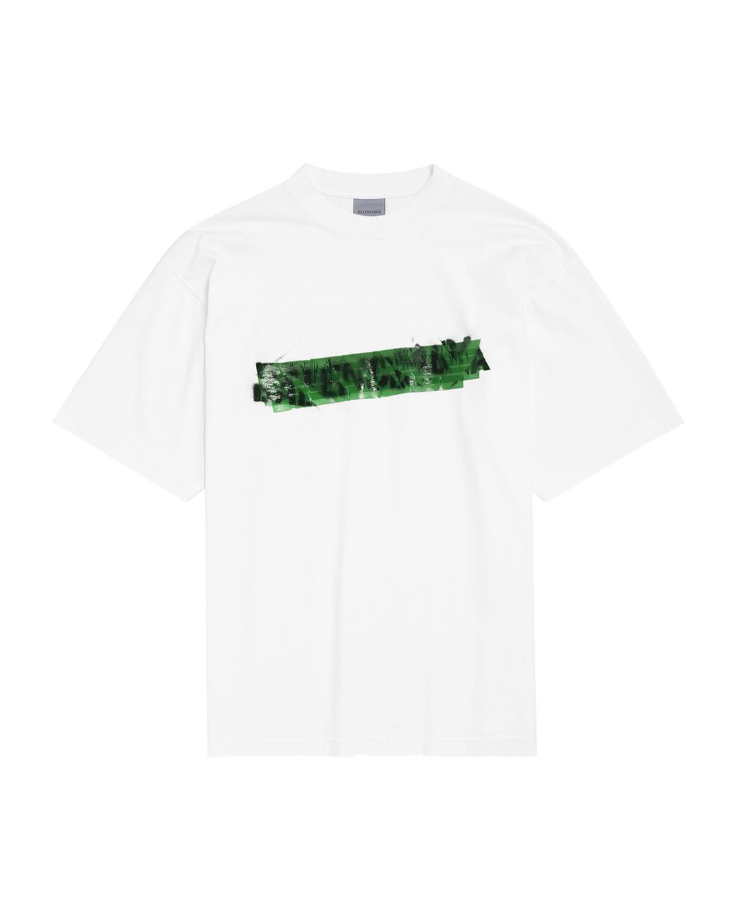 Balenciaga White Cotton Messy Spray T-Shirt for men