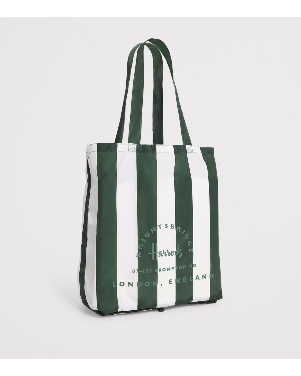 Harrods Green Logo Pocket Shopper Bag