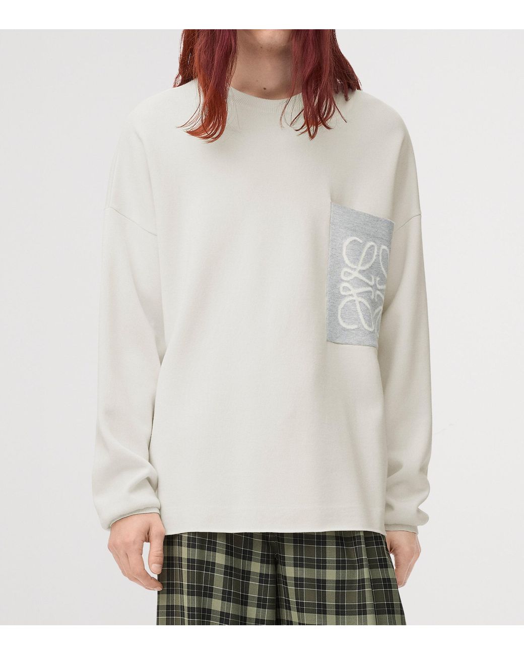 Loewe White Cotton-Blend Anagram Sweater for men