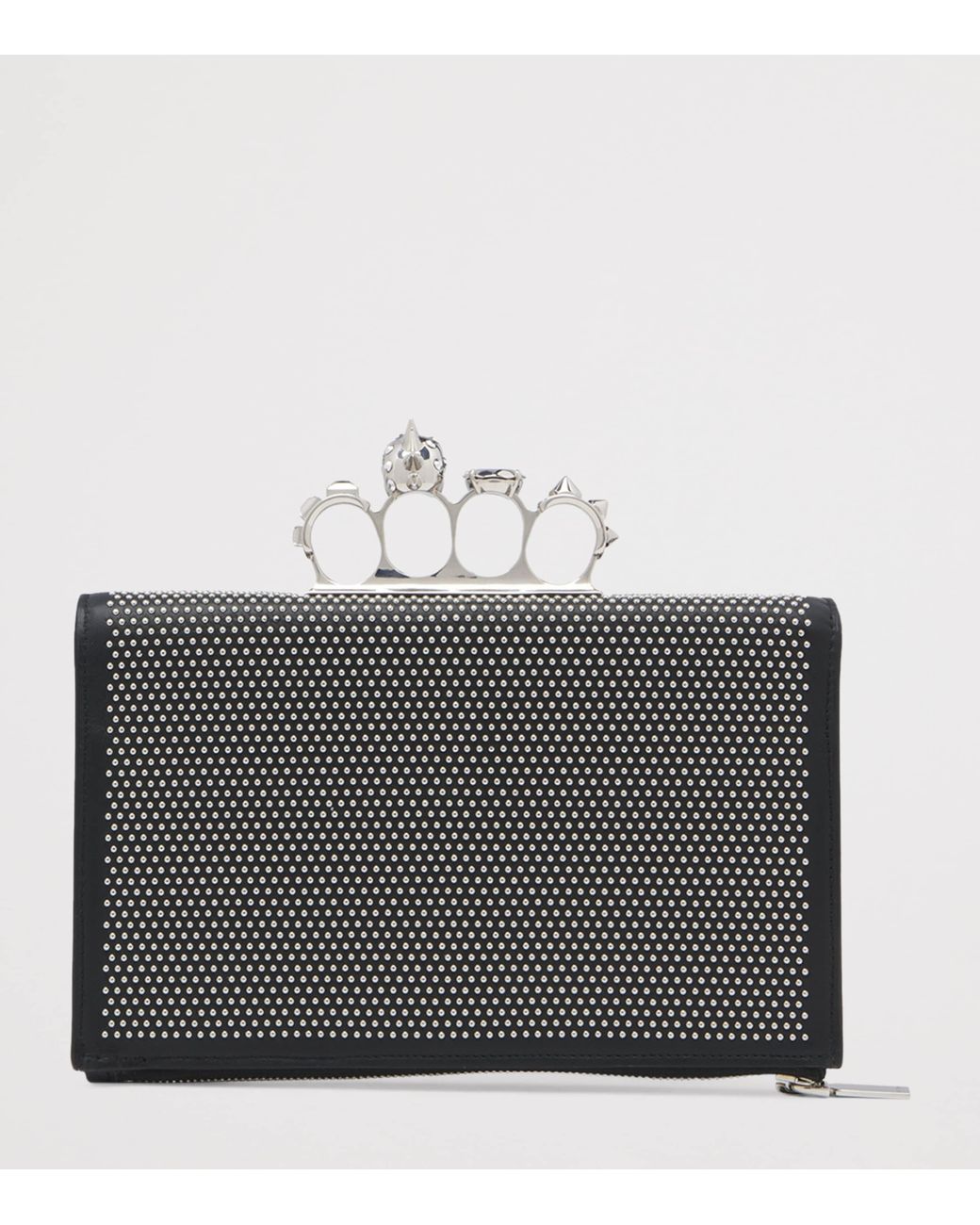 McQueen Black Skull Four-Ring Pouch