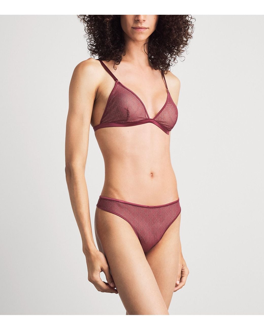 Calvin Klein Pink Mesh Emblem Thong