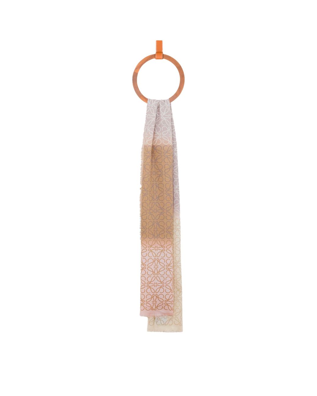Loewe White Wool-Silk-Cashmere Anagram Scarf