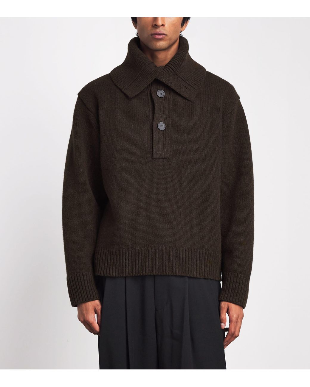 Studio Nicholson Black Yak-Merino Wool Orena Sweater for men
