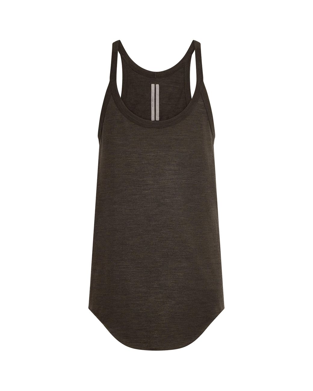 Rick Owens Brown Wool-Silk Pony Tank Top for men