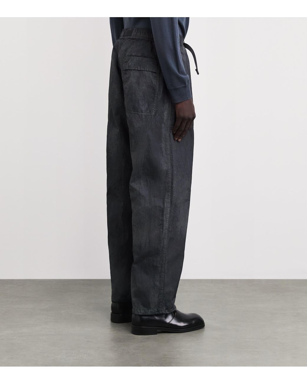 Stone Island Black Reflective Fatigue Trousers for men