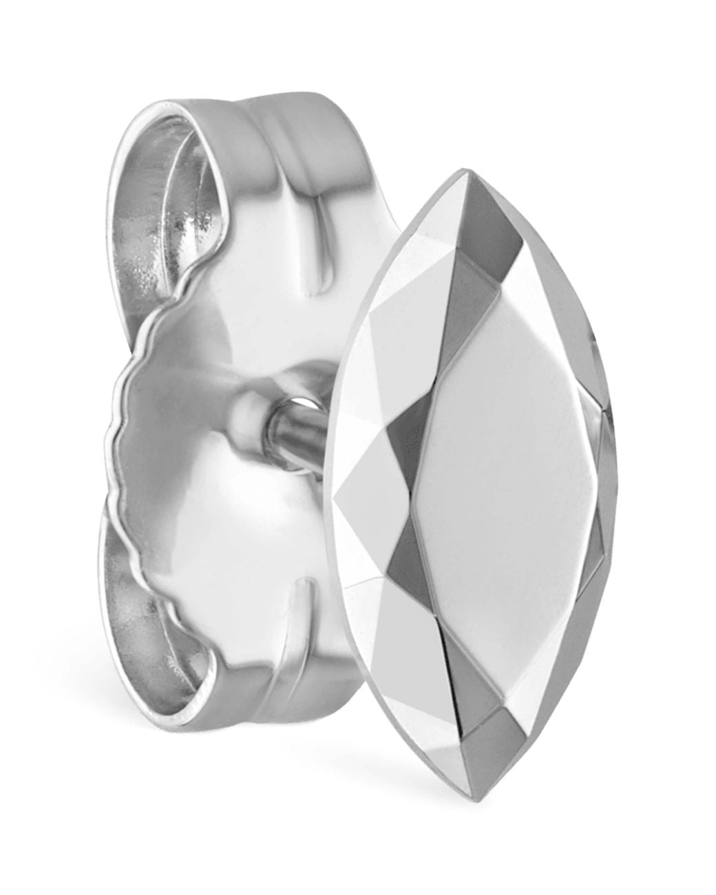 Maria Tash Gray Faceted Marquise Single Stud Earring