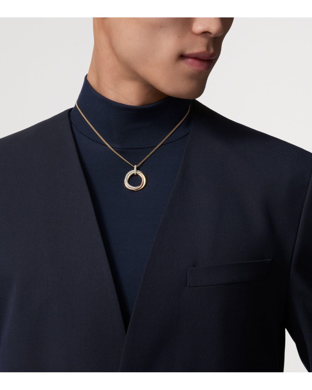 Cartier Metallic Large, Rose, And Diamond Trinity Necklace
