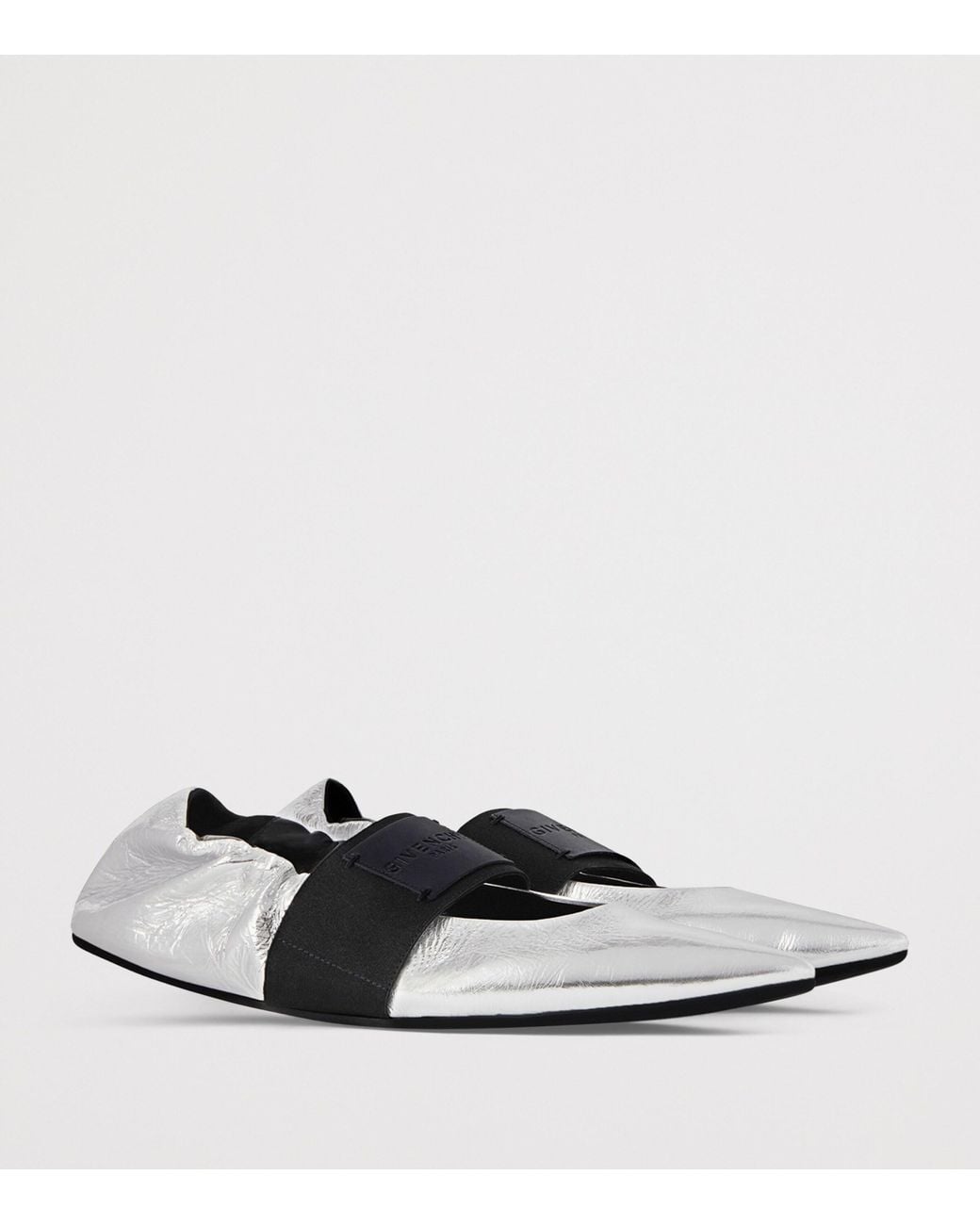 Givenchy White Leather Crush Ballet Flats