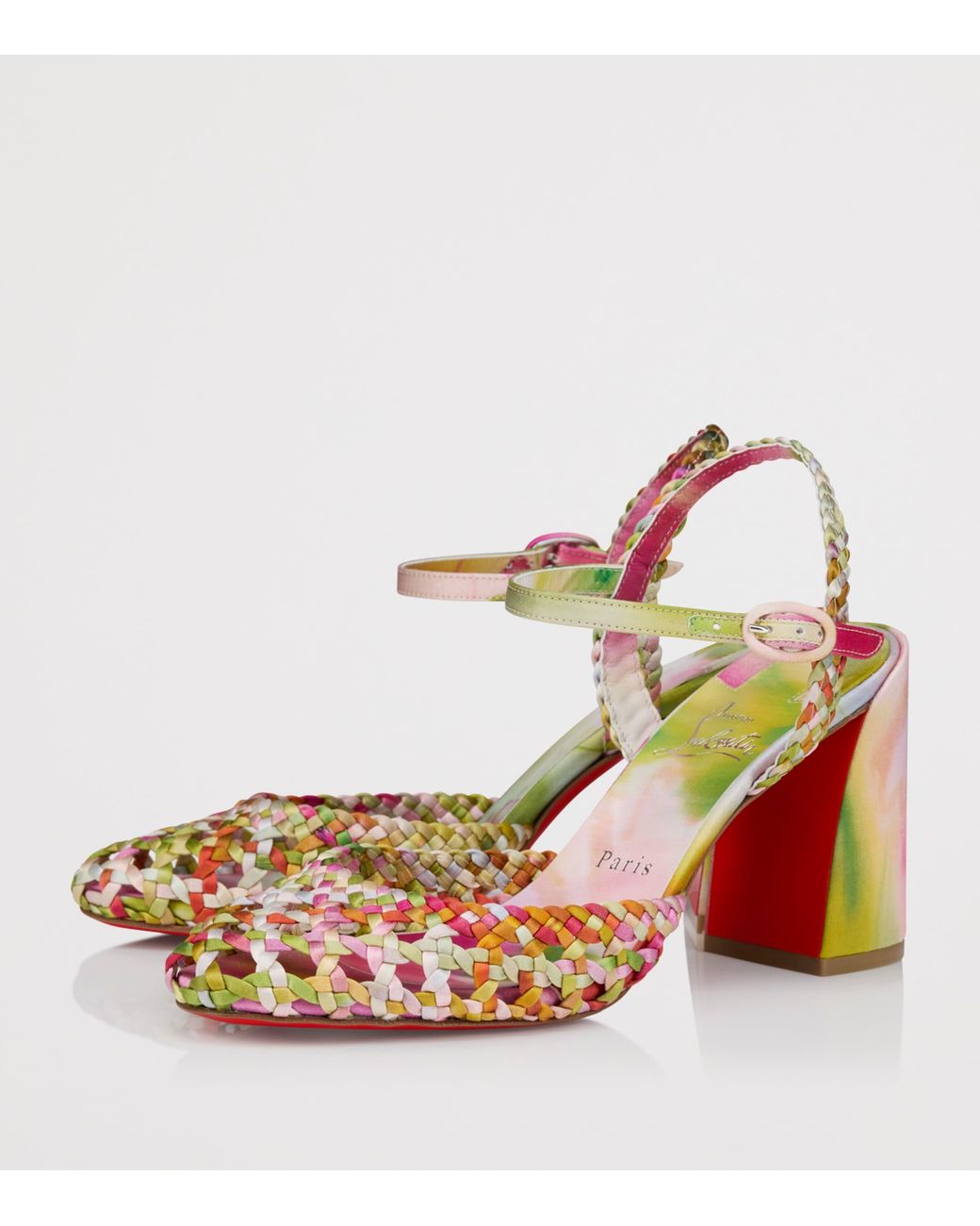 Christian Louboutin Metallic Jane Pump Nandina Botanica Silk Woven Pumps 85