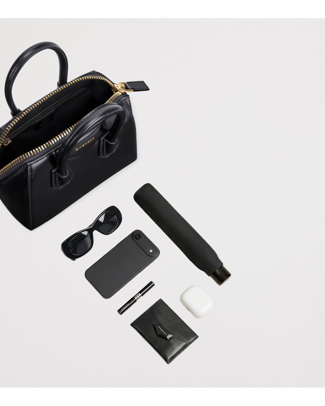Givenchy Black Mini Leather Antigona Top-Handle Bag