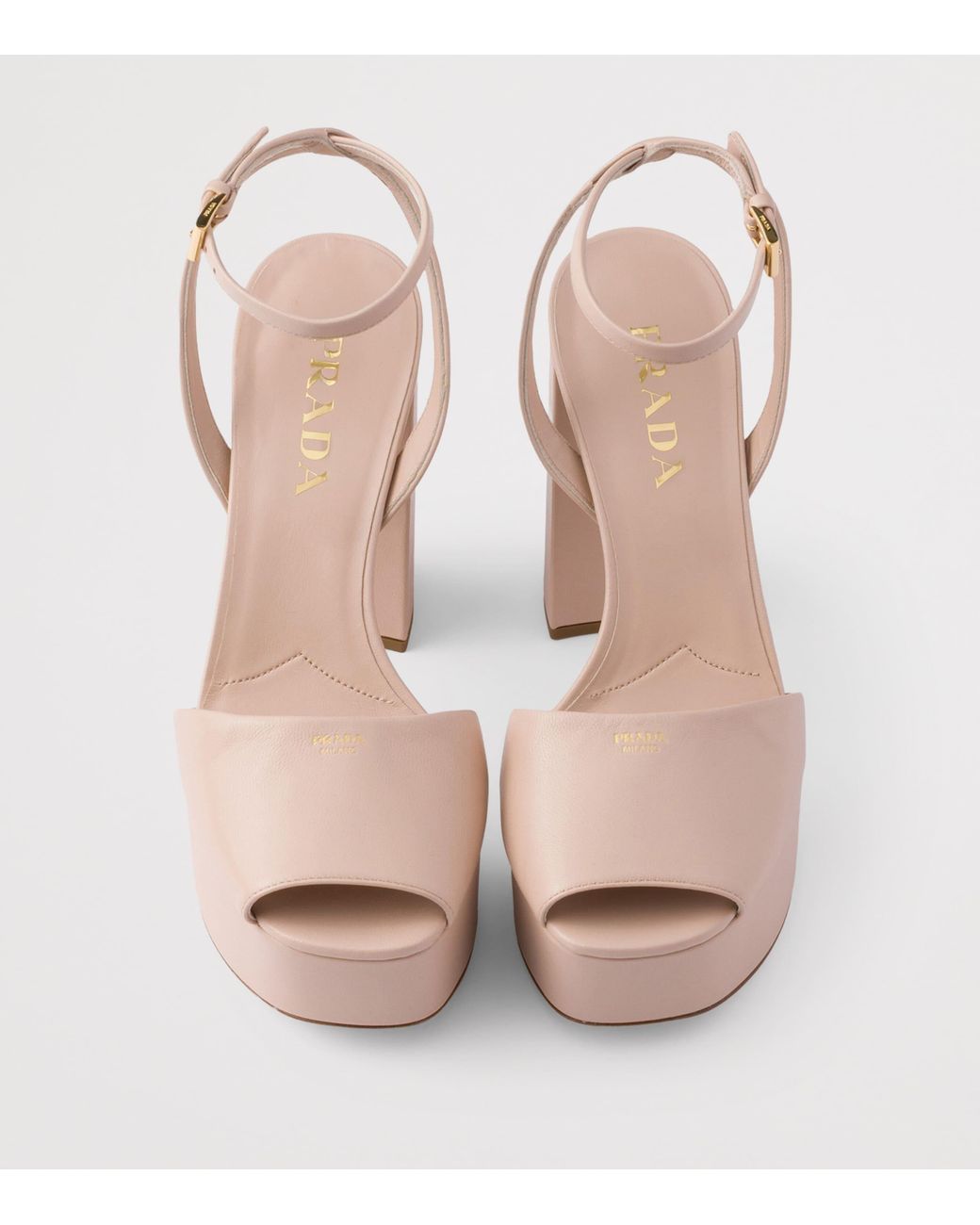 Prada Pink Nappa Leather Platform Sandals 115