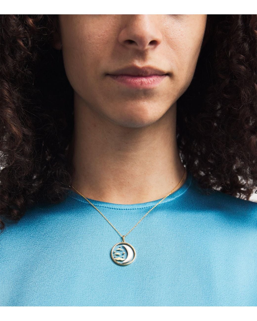 L'Atelier Nawbar Metallic Diamond And Pearl N*93 Wish Upon A Moon Necklace