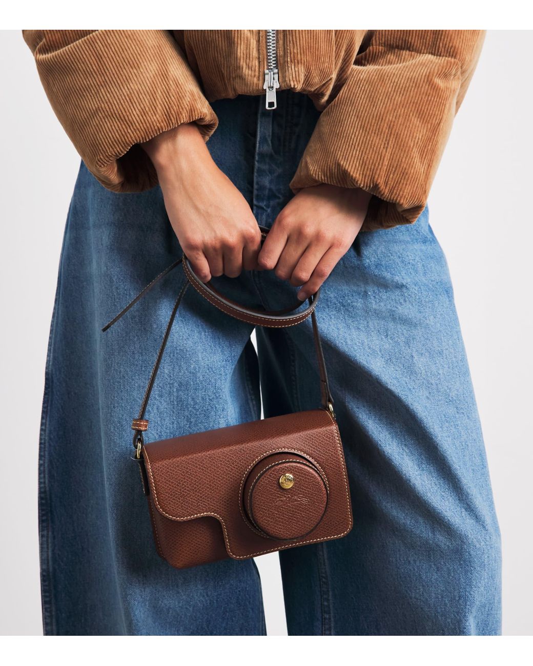 Longchamp Brown Leather Épure Camera Bag
