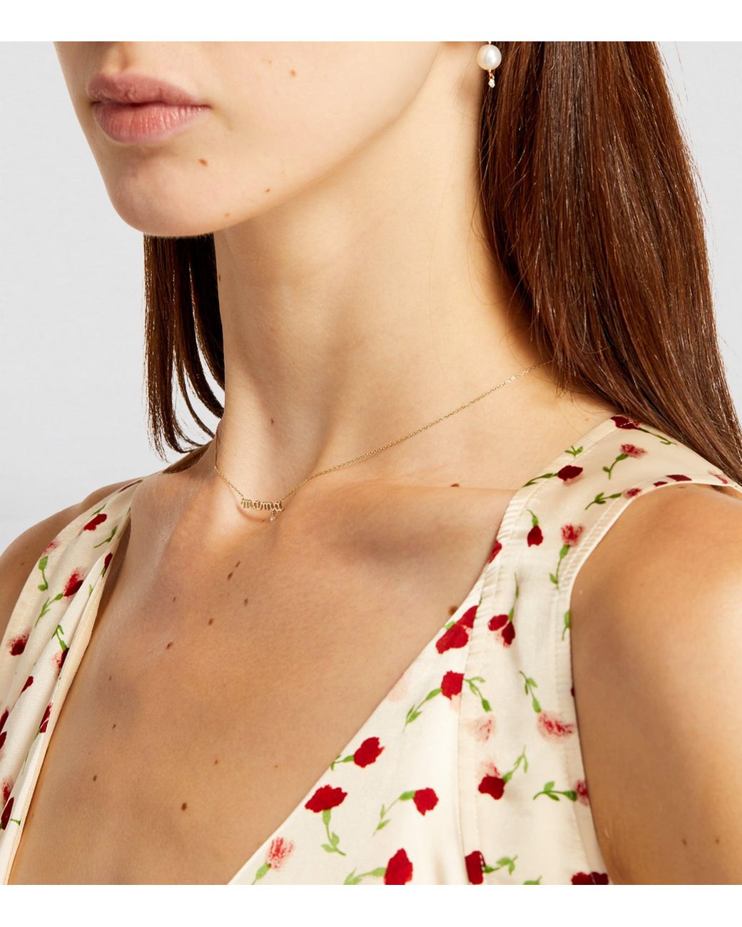 PERSÉE Metallic And Diamond Mama Necklace