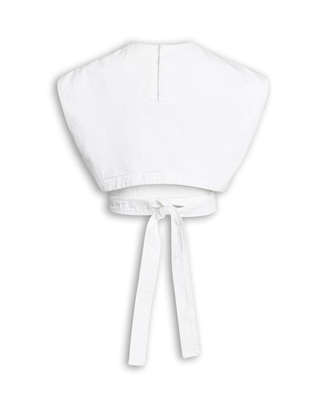 Alaïa White Denim Belted Crop Top