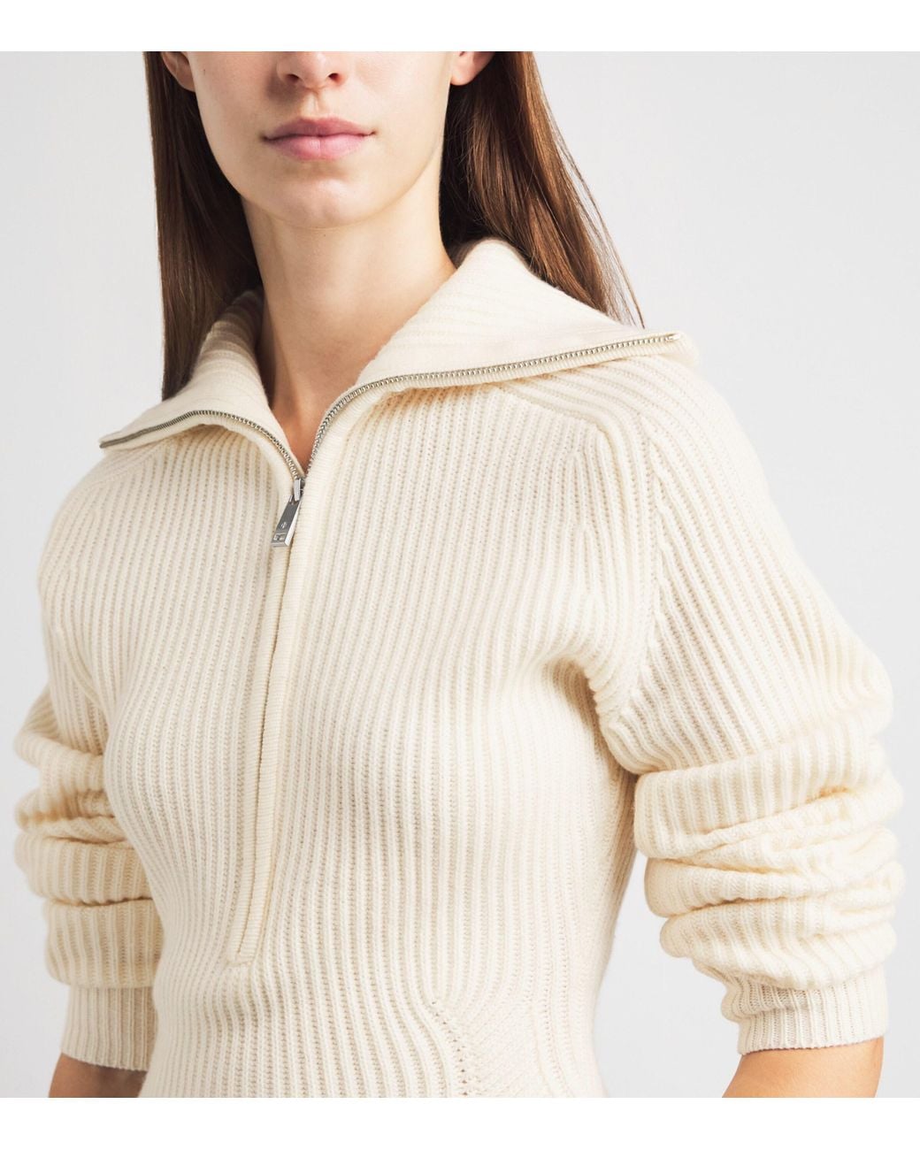 Anine Bing White Merino Wool-Cashmere June Sweater