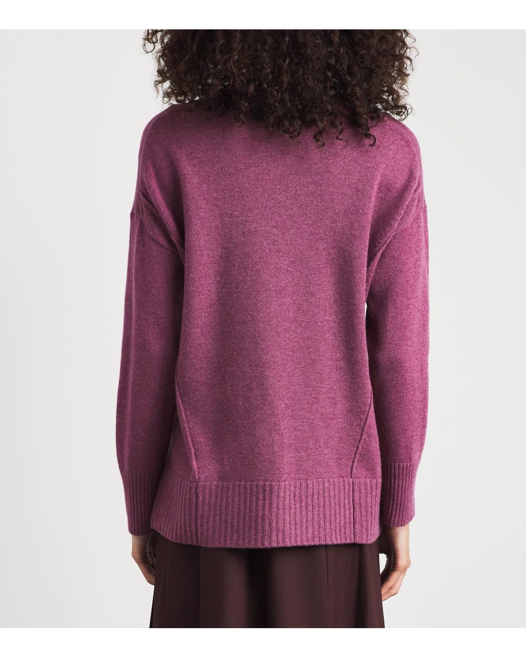 Lafayette 148 New York Purple Cashmere Funnel-Neck Sweater