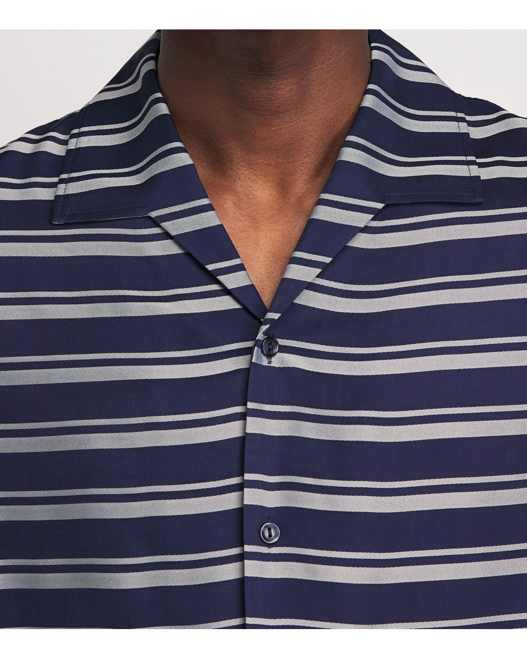 Sandro Blue Stripe Short-Sleeve Shirt for men