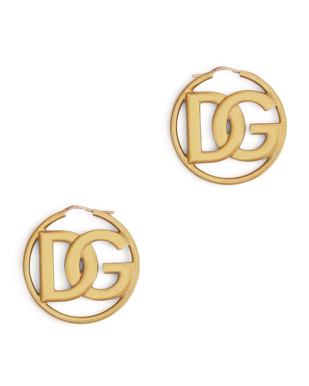 Dolce & Gabbana Metallic Logo Hoop Earrings