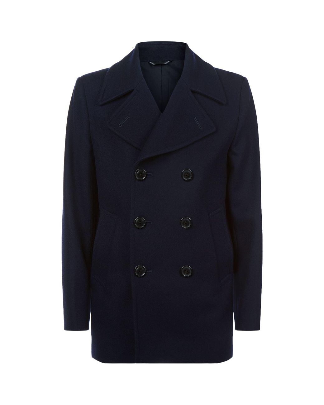 Gieves & Hawkes Double Breasted Pea Coat in Blue for Men | Lyst UK