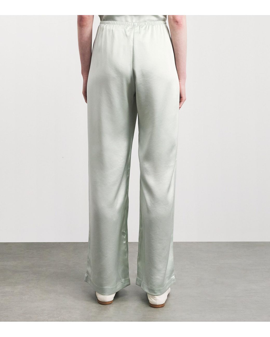 Leset Gray Satin Barb Bias Trousers
