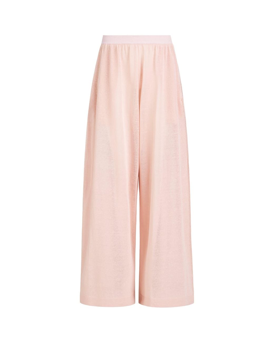 Alaïa Pink Linen-Silk Wide-Leg Trousers