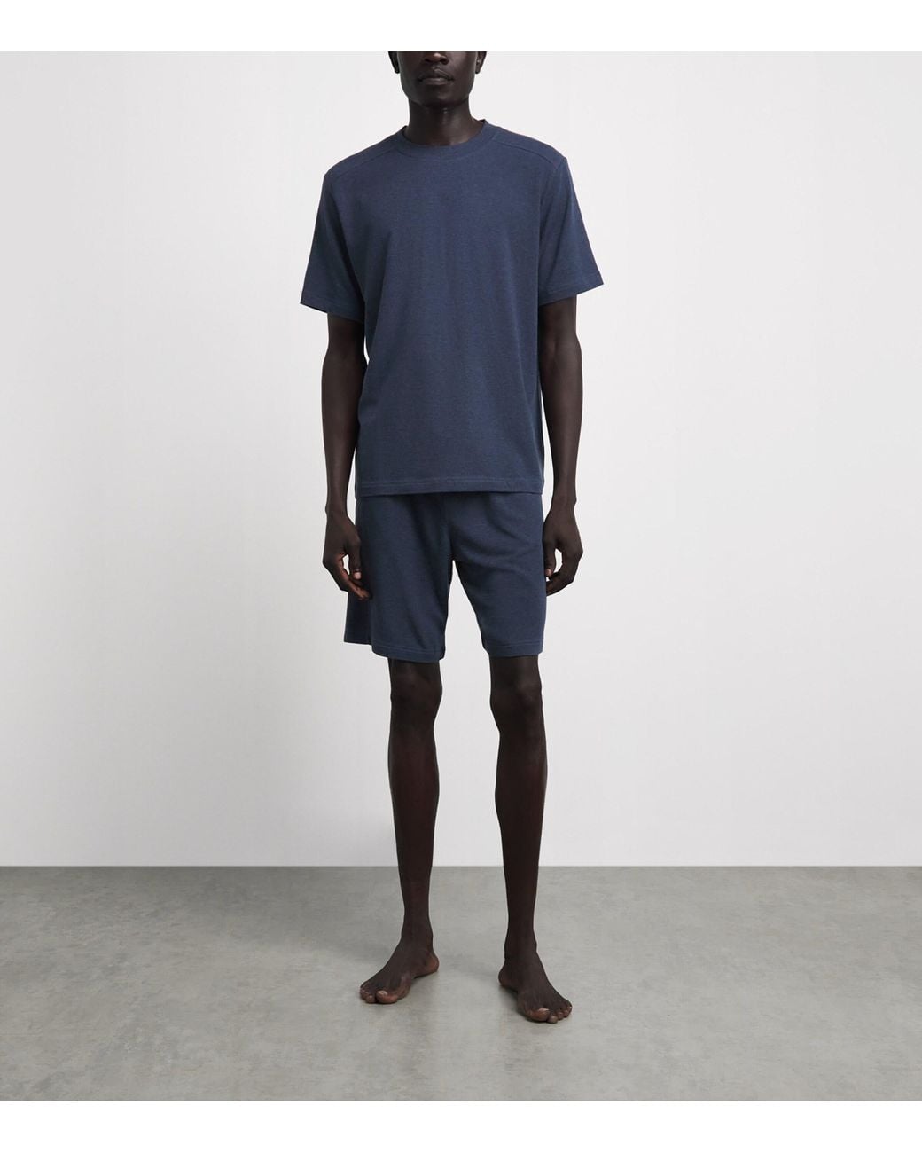 Zimmerli of Switzerland Blue Soft Lounge Pyjama Shorts for men