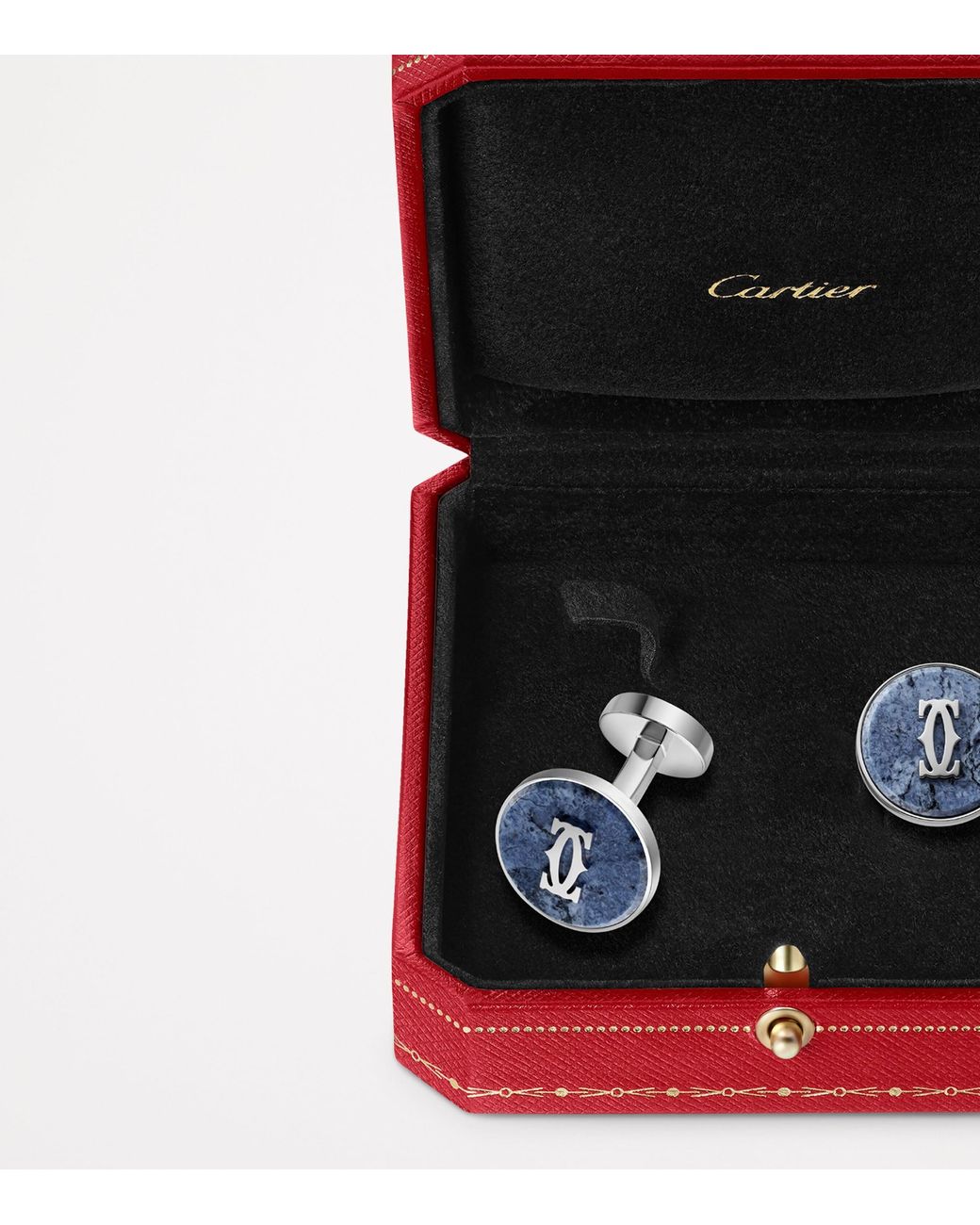 Cartier Blue Sterling Double C De Cufflinks for men
