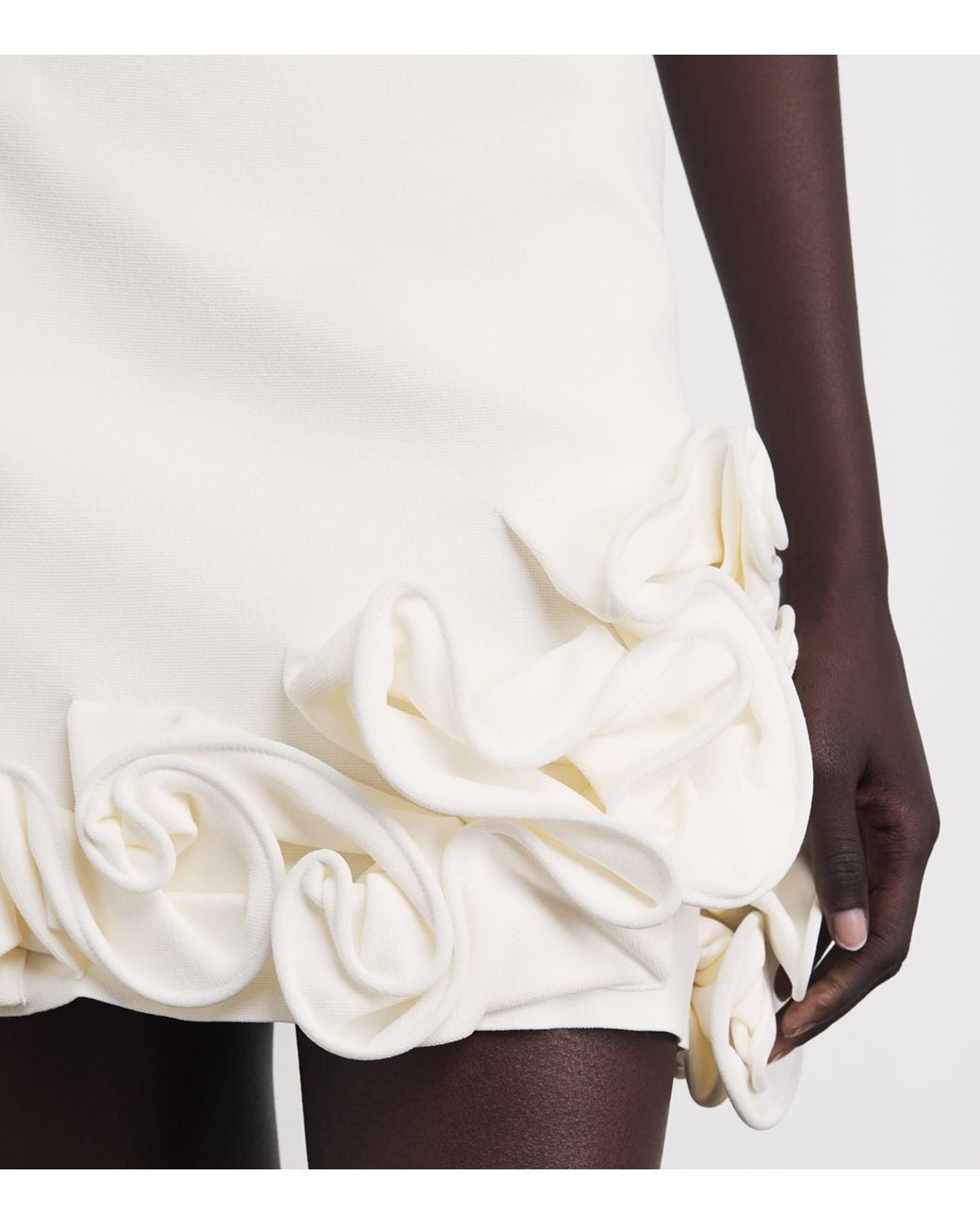 Sandro White Knitted Floral Mini Skirt